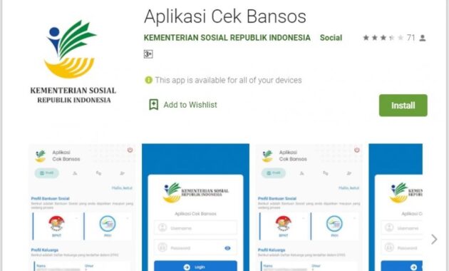 aplikasi untuk mendaftar dana bansos